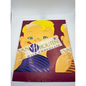 Vintage Van Houten Milk Chocolate Advertising Sign Display 10‎ Cent